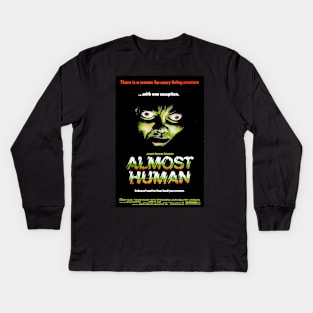 Vintage Horror Movie Poster - Almost Human Kids Long Sleeve T-Shirt